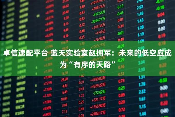 卓信速配平台 蓝天实验室赵拥军：未来的低空应成为“有序的天路”